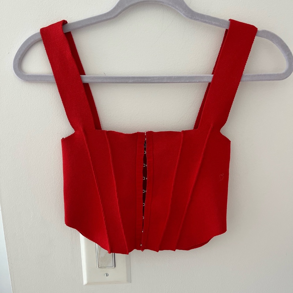 Zara Red Crop Tank Top Bustier